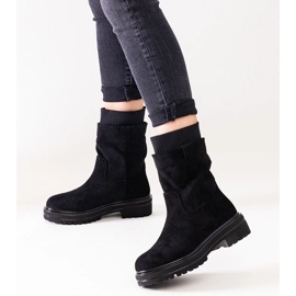 D/CEO Botine negre cu slip-on cu ciorap Ralia negru 1
