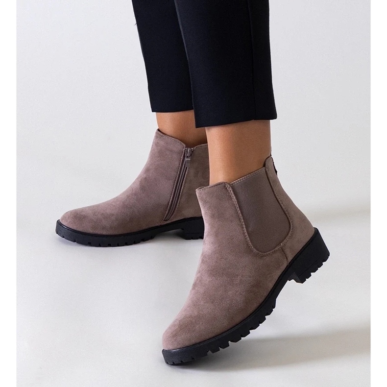 D/CEO Cizme casual clasic maro cu eco-zamsz salara 1