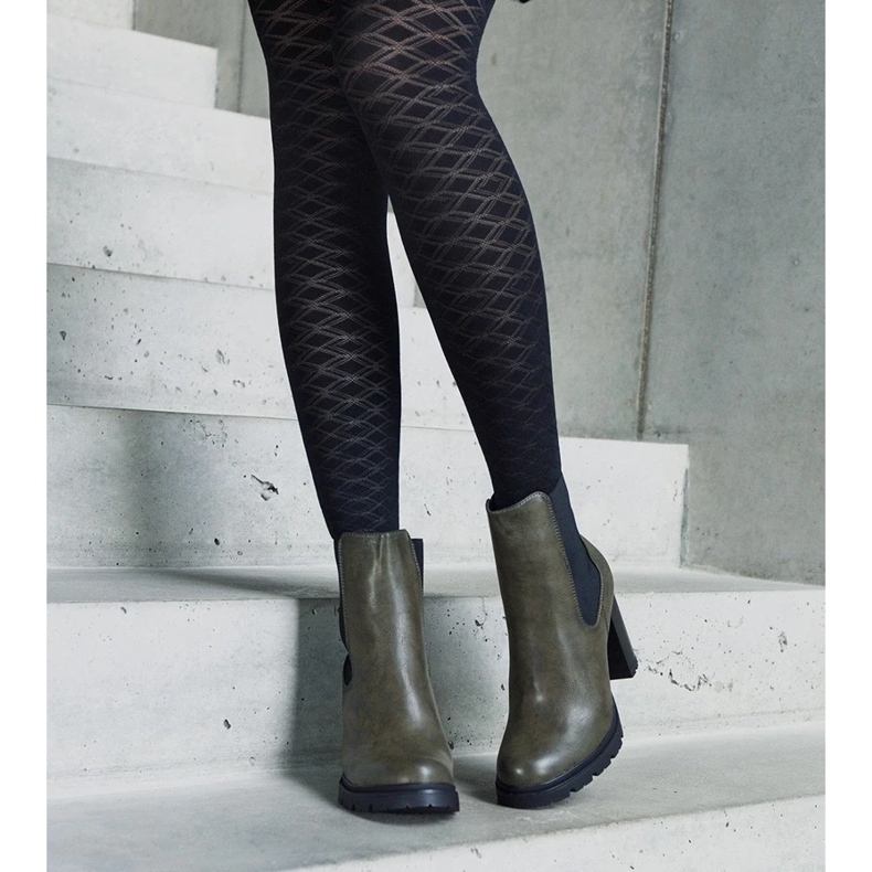 D/CEO Botine verzi cu slip-on din piele ecologică Motena verde 2