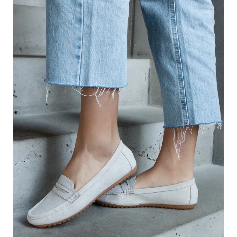 D/CEO Mocasini gri din piele de căprioară ecologică Cellarengo 1