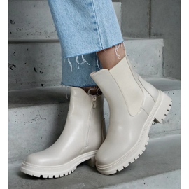 D/CEO Cizme izolate bej cu fermoar, piele ecologica Alia 2