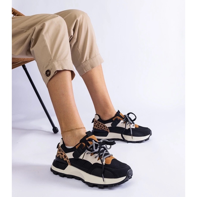 D/CEO Adidași negri decorați cu un motiv de animale Soria negru 1