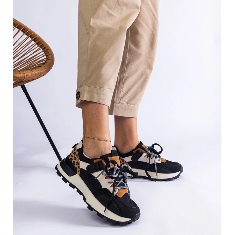 D/CEO Adidași negri decorați cu un motiv de animale Soria negru 2