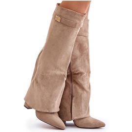 Givana Cizme pe post cu un bej izolat superior ridicat 4 Givana Cizme pe post cu un bej izolat superior ridicat 4