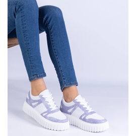 Adidași Violet Openwork pe o talpă masivă 2