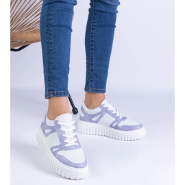 Adidași Violet Openwork pe o talpă masivă 1