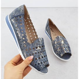 Pantofi pentru femei deschise pentru femei Open Toe Jeans Gilded Jezzi ASA135-1 albastru 1