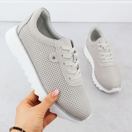 S.Barski Încălțăminte din piele pentru femei pe platforma Openwork Beige S. Barski LR51-629 bej 1