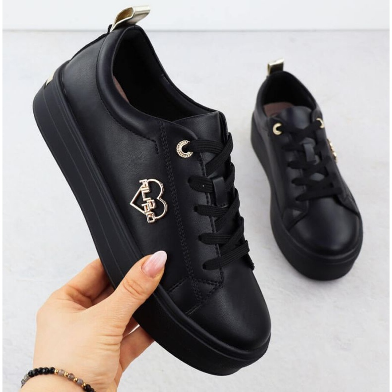 Pantofi pe platforma neagră Filippo Paw586B negru 1