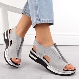 Sandale slip-on confortabile Rieker W RKR686 metalice 2