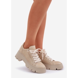 Pantofi sport de adidași pe platforma Chebello 4632 Gold de aur 1