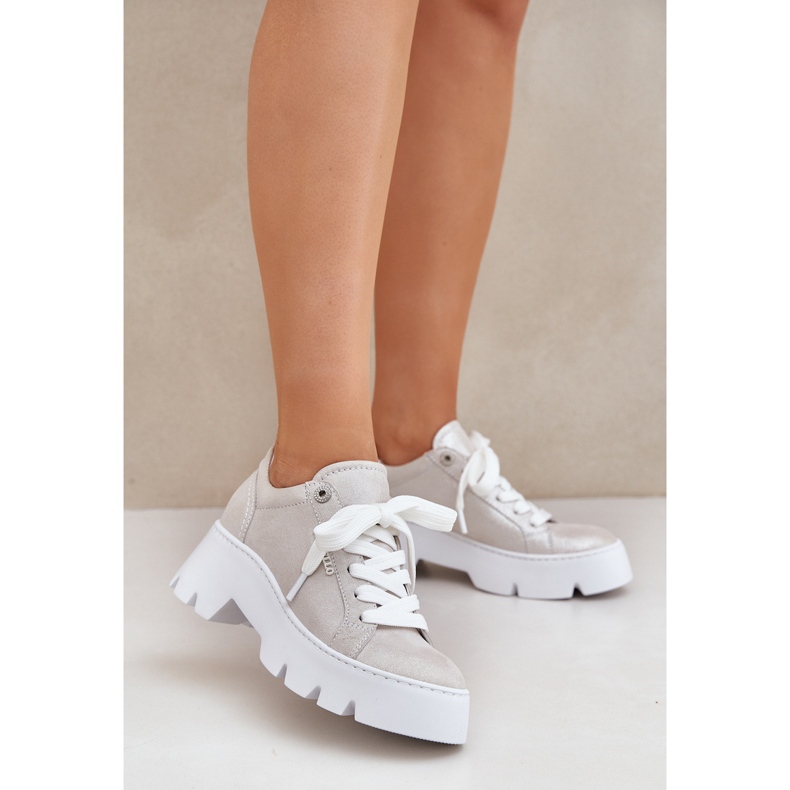 Pantofi sport de adidași pe platforma de argint Chebello 4632 2