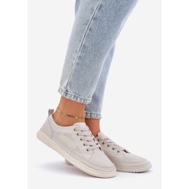 Adidaje din piele pentru femei Openwork gri 1