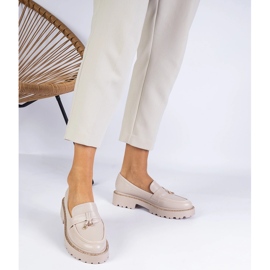 Mocasini bej decorati cu strasuri 1 Mocasini bej decorati cu strasuri 1