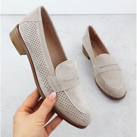 Openwork Suede Shoes Lords Potocki SZ12585 bej 1