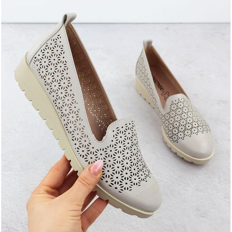 M.Daszyński Încălțăminte la M. Daszyński MR1628-20 în flori gri 1