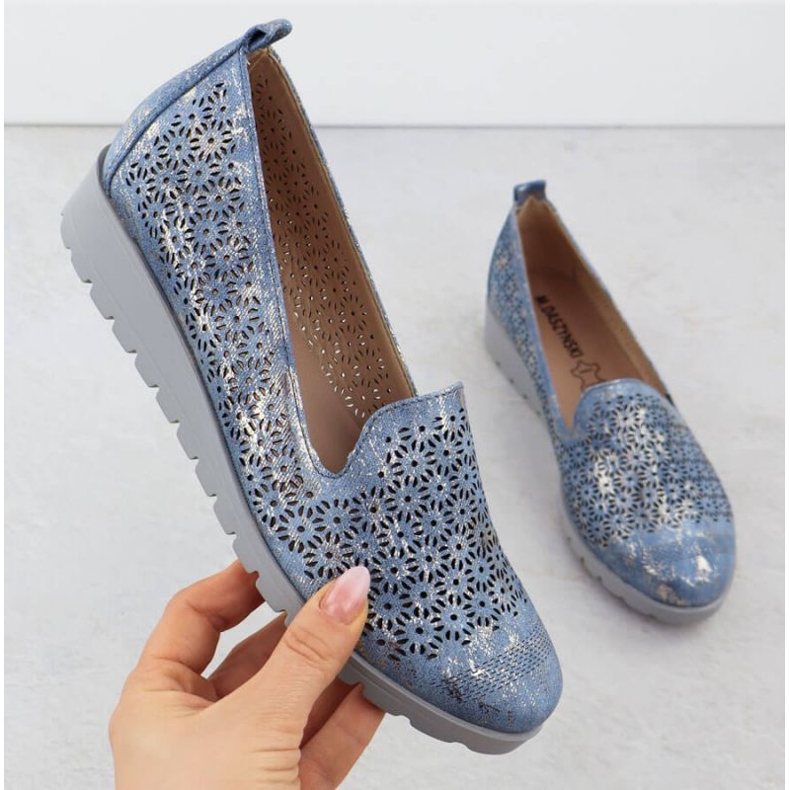 M.Daszyński Încălțăminte la M. Daszyński MR1628-20 în flori albastru 1