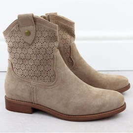 Openwork Cowboy Boots S.Barski Hy51-063 Beige bej 2 Openwork Cowboy Boots S.Barski Hy51-063 Beige bej 2