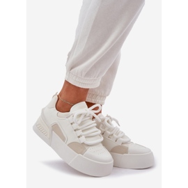 Adidași pentru femei cu șireturi groase pe platforma albă 1