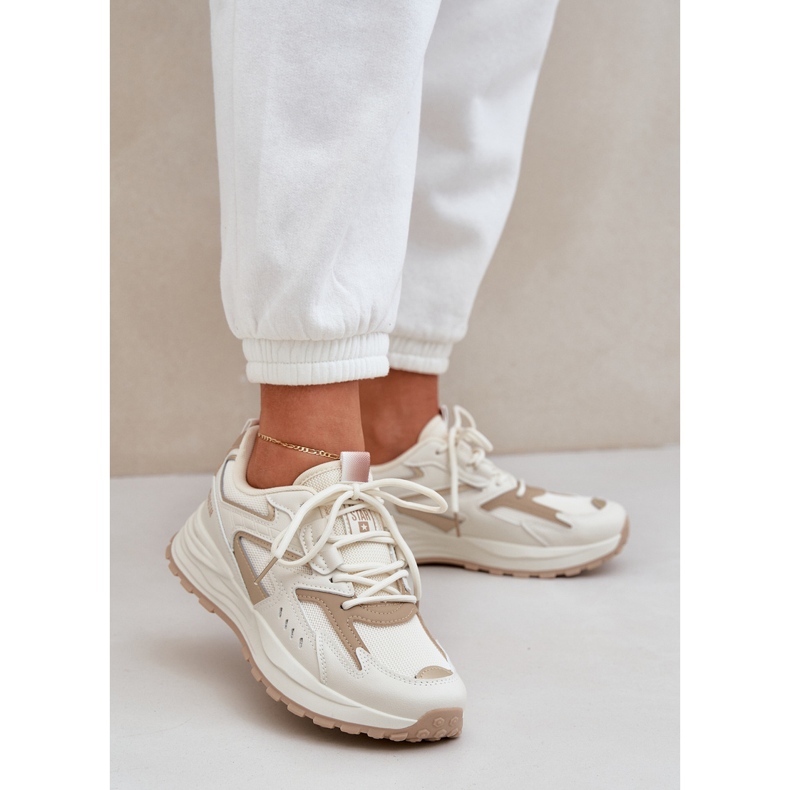 Big Star Pantofi sport pentru femei Star Big NN274A096 Sistem Hi-Polish Beige bej 2