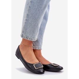 Ballerine din piele eco cu un decor negru 1 Ballerine din piele eco cu un decor negru 1