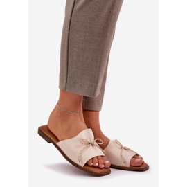 Tălpile plate cu un arc decorativ bej 1