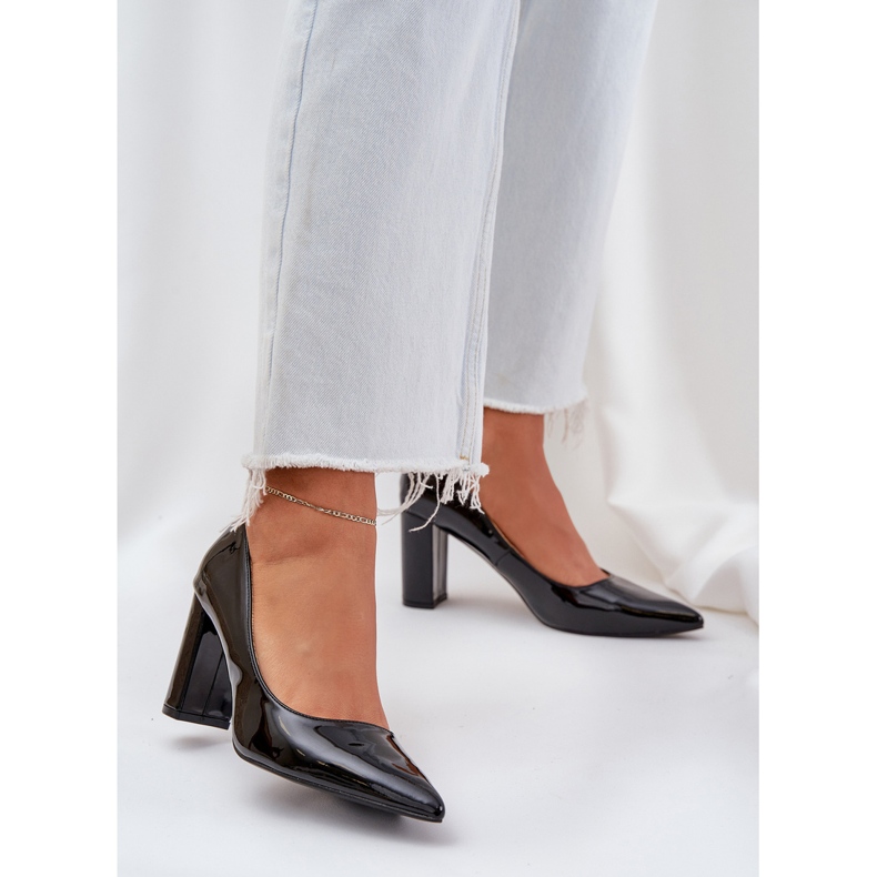 Pompe pictate pe călcâiele de bare negre negru 2