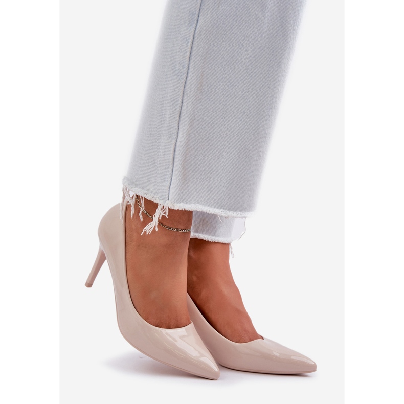 Tocuri înalte pictate cu pâine prăjită bej 1