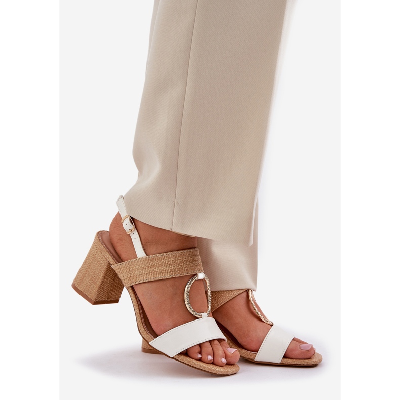 Sandale alb-bej 1