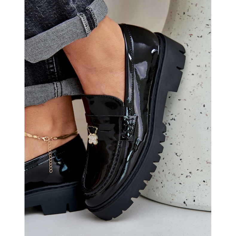 Picted Women Loafers cu pini Black Bear negru 2 Picted Women Loafers cu pini Black Bear negru 2