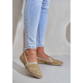 Espadrilles din piele elegantă cu un zazoo 10178 BEIGE ȘI ÎNCĂRCARE bej 2