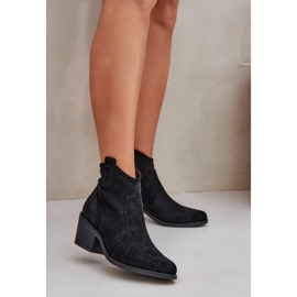 Cizme de cowboy pentru Eco Suede Oliazowe S.Barski Hy51-061 Negru 2 Cizme de cowboy pentru Eco Suede Oliazowe S.Barski Hy51-061 Negru 2