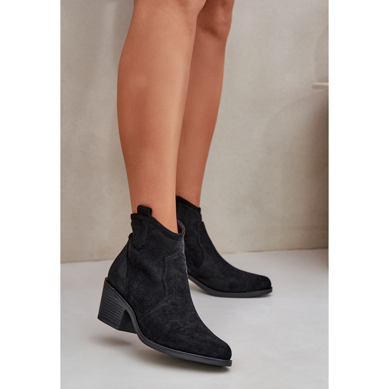 Cizme de cowboy pentru Eco Suede Oliazowe S.Barski Hy51-061 Negru 2 Cizme de cowboy pentru Eco Suede Oliazowe S.Barski Hy51-061 Negru 2