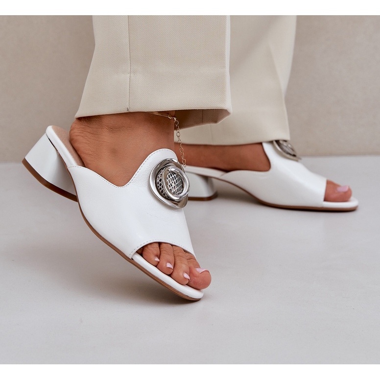 Jezzi Cheels scăzut al femeilor elegante cu o decorare albă 2