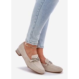 Jezzi Mocasinele cu un ornament pe un călcâie delicată eco eco Beige bej 1 Jezzi Mocasinele cu un ornament pe un călcâie delicată eco eco Beige bej 1