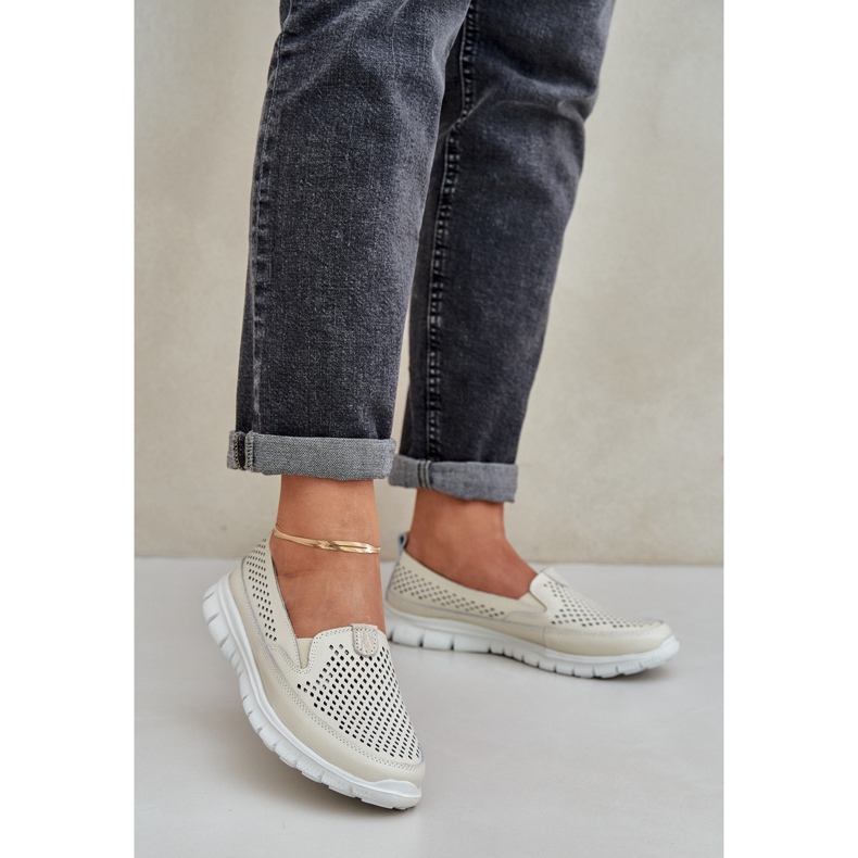 Piese deschise din piele deschisă din piele deschisă pe platformă bej 2