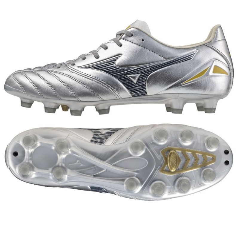 Mizuno Morelia Neo IV Pro MG P1GA253404 Pantofi de fotbal argint 1