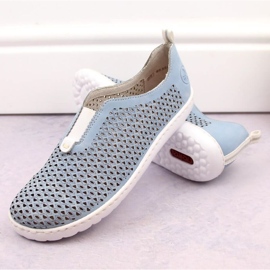 Pantofi ajurati confortabili Rieker W RKR653 albastru 7