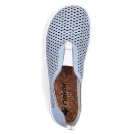 Pantofi ajurati confortabili Rieker W RKR653 albastru 11