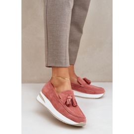 Mocasinele pe un delicat Eco Eco Wedge Pink Suede roz 2