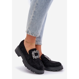 Plăcile de femei din Suede Suede cu o broșă decorativă neagră negru 1 Plăcile de femei din Suede Suede cu o broșă decorativă neagră negru 1