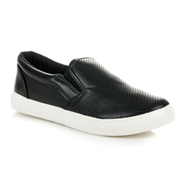 Slipons ajurati negru 2