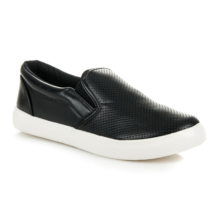 Slipons ajurati negru 2