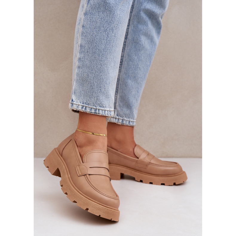 Plăcile pentru femei cu bej din piele eco 2