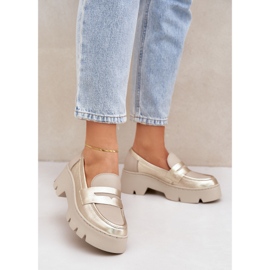 Zazoo Plăcile din piele pentru femei cu calcule plate aurii de aur 2