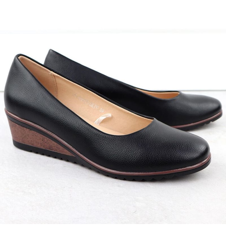 Vinceza Pantofi pentru Vincez Wedge în 58475 Jan360a negru 2