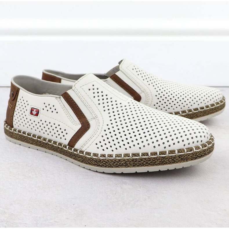 RIEKER B5297-80 Pantofi albi deschisi 1 RIEKER B5297-80 Pantofi albi deschisi 1