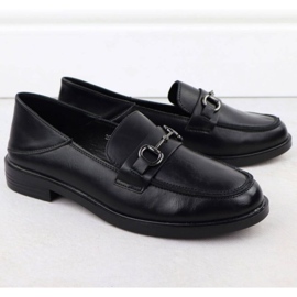 Pantofi cu mocasin cu un decor Vinceza 18107 negru 2