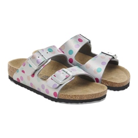 Birkenstock Arizona BS 1029805 Flops în Polka Dots argint 3
