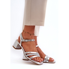 Sandale pentru femei Eco -LEather Sergio Leone SK046 Insole de argint 1